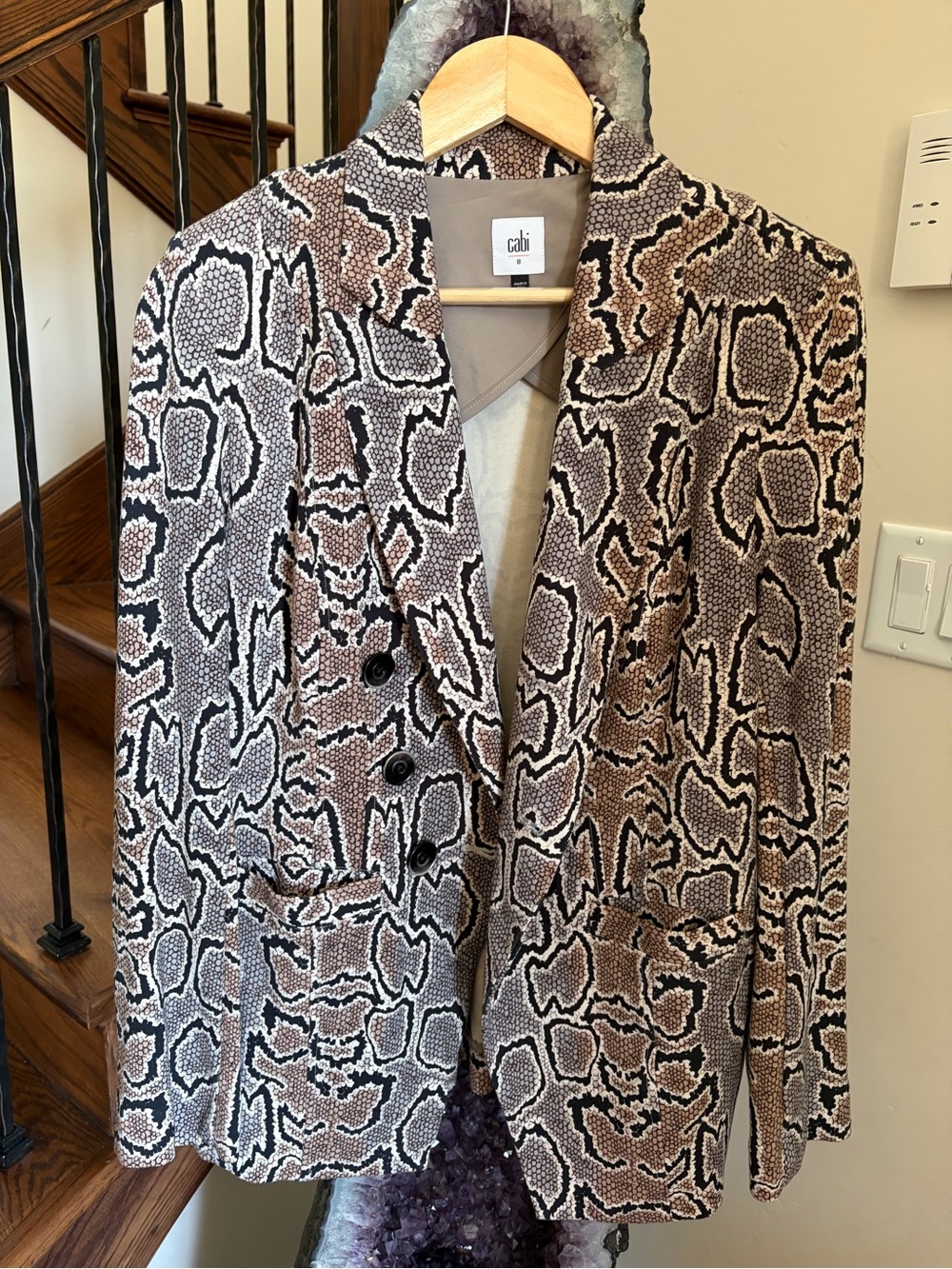 CAbi Snake-Print Blazer in Brown and Black